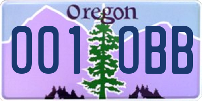 OR license plate 001OBB