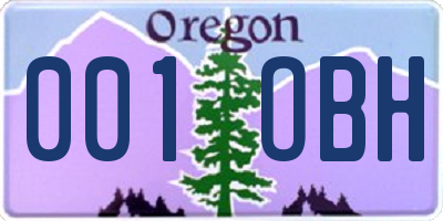 OR license plate 001OBH