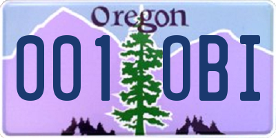 OR license plate 001OBI