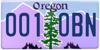 OR license plate 001OBN