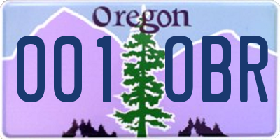 OR license plate 001OBR