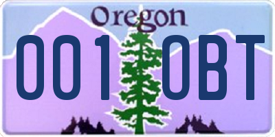 OR license plate 001OBT