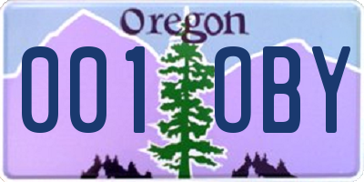 OR license plate 001OBY