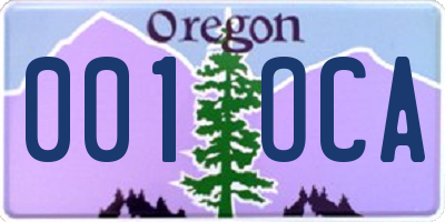 OR license plate 001OCA