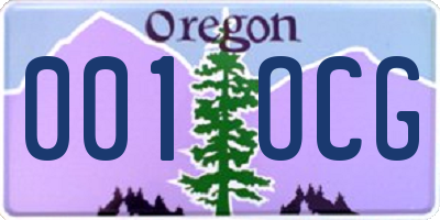 OR license plate 001OCG