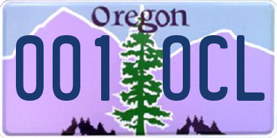 OR license plate 001OCL