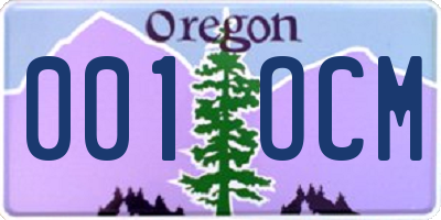 OR license plate 001OCM