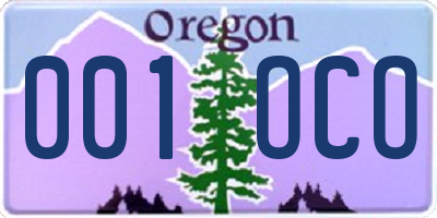 OR license plate 001OCO