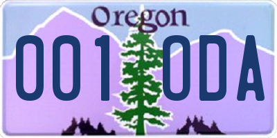 OR license plate 001ODA