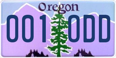 OR license plate 001ODD