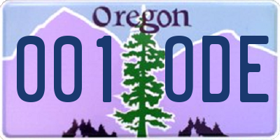 OR license plate 001ODE