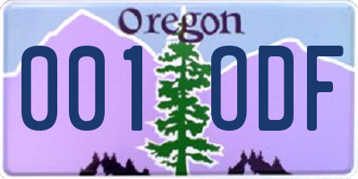 OR license plate 001ODF