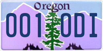 OR license plate 001ODI