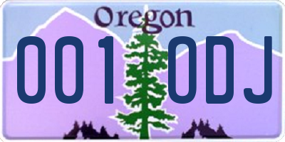 OR license plate 001ODJ