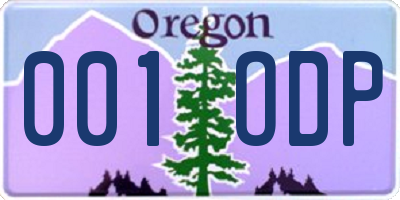 OR license plate 001ODP