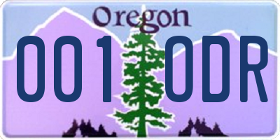 OR license plate 001ODR