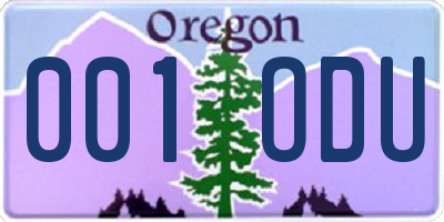 OR license plate 001ODU