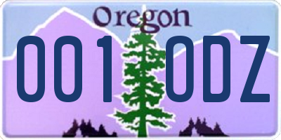 OR license plate 001ODZ