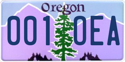 OR license plate 001OEA