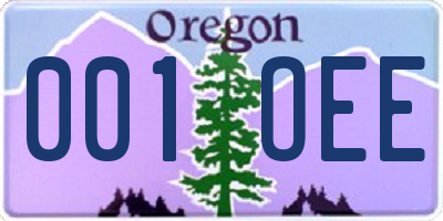 OR license plate 001OEE