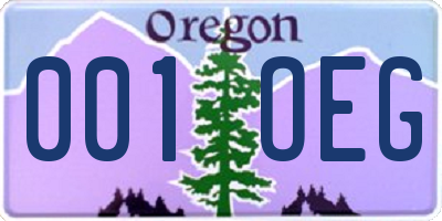 OR license plate 001OEG