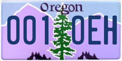 OR license plate 001OEH