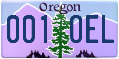 OR license plate 001OEL