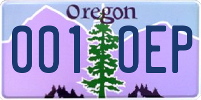 OR license plate 001OEP