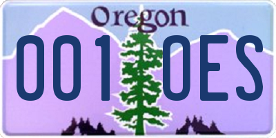 OR license plate 001OES