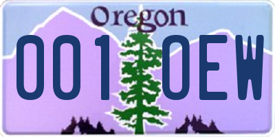 OR license plate 001OEW