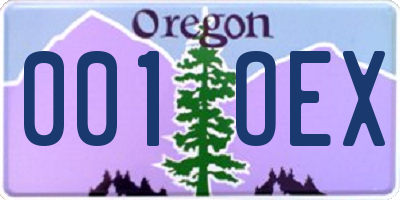 OR license plate 001OEX