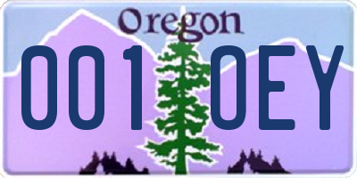 OR license plate 001OEY