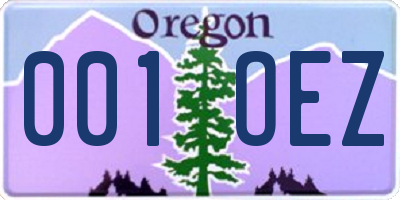 OR license plate 001OEZ