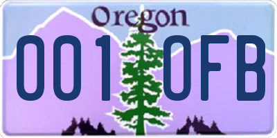 OR license plate 001OFB