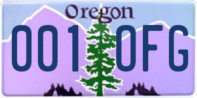 OR license plate 001OFG