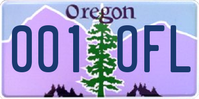 OR license plate 001OFL