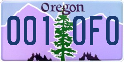 OR license plate 001OFO