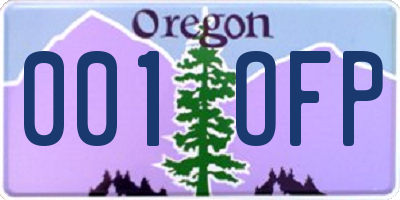 OR license plate 001OFP