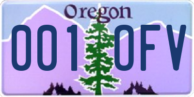 OR license plate 001OFV