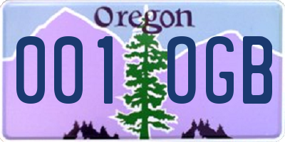 OR license plate 001OGB