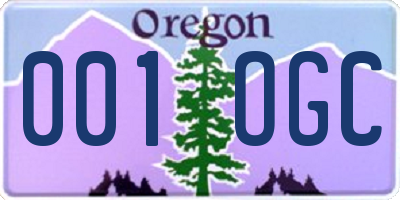 OR license plate 001OGC