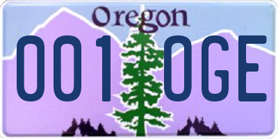 OR license plate 001OGE