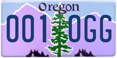 OR license plate 001OGG