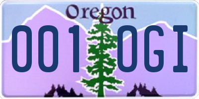 OR license plate 001OGI