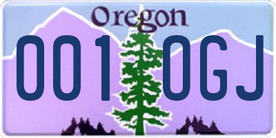 OR license plate 001OGJ