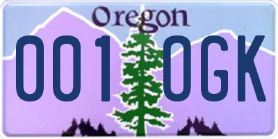 OR license plate 001OGK