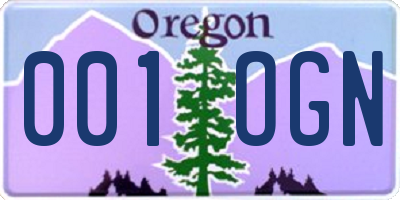 OR license plate 001OGN