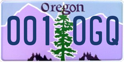 OR license plate 001OGQ