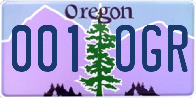 OR license plate 001OGR