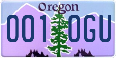 OR license plate 001OGU